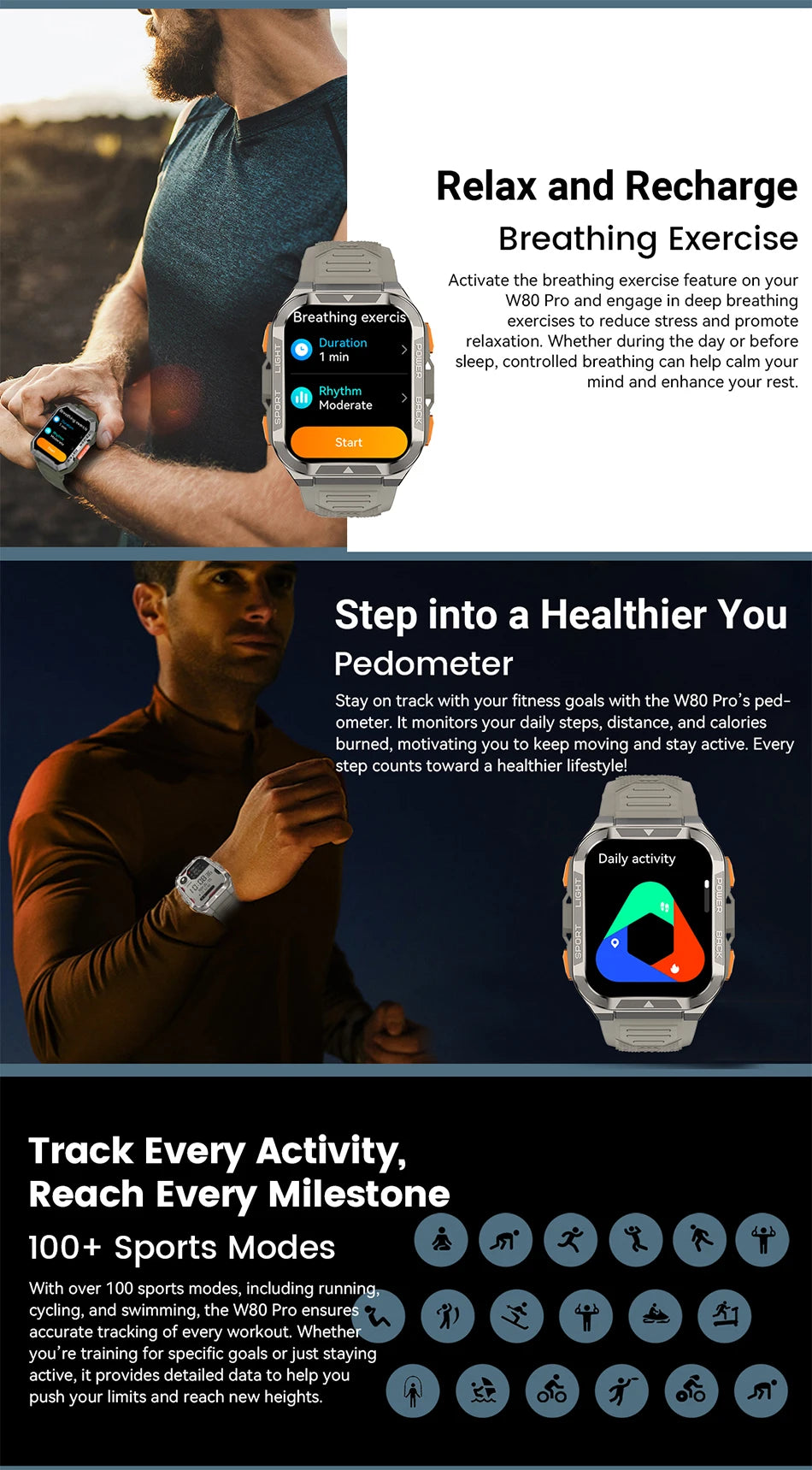 Blackview W80 PRO Smart Watch - ElectronAge