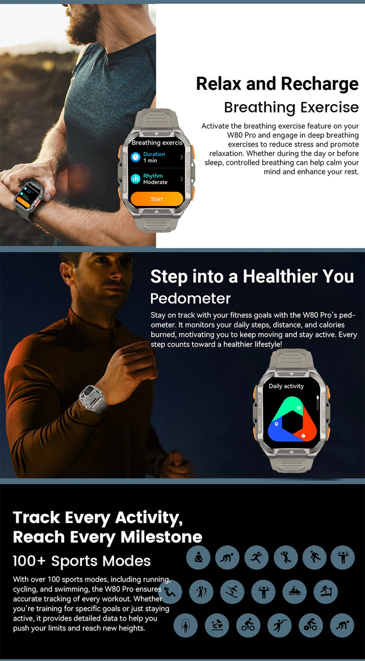 Blackview W80 PRO Smart Watch - ElectronAge