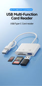 3 in 1 USB/Type C Multifunction Card Reader OTG SD TF Cards USB Memory Cards Reader Converter for MacBook Laptop Samsung