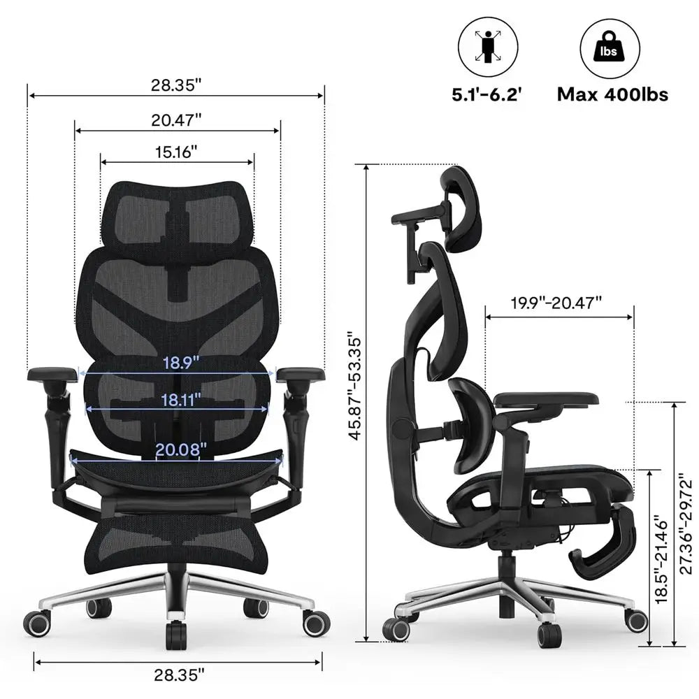 Ergonomic Gaming Chair with Adaptive Lumbar Support - ElectronAge