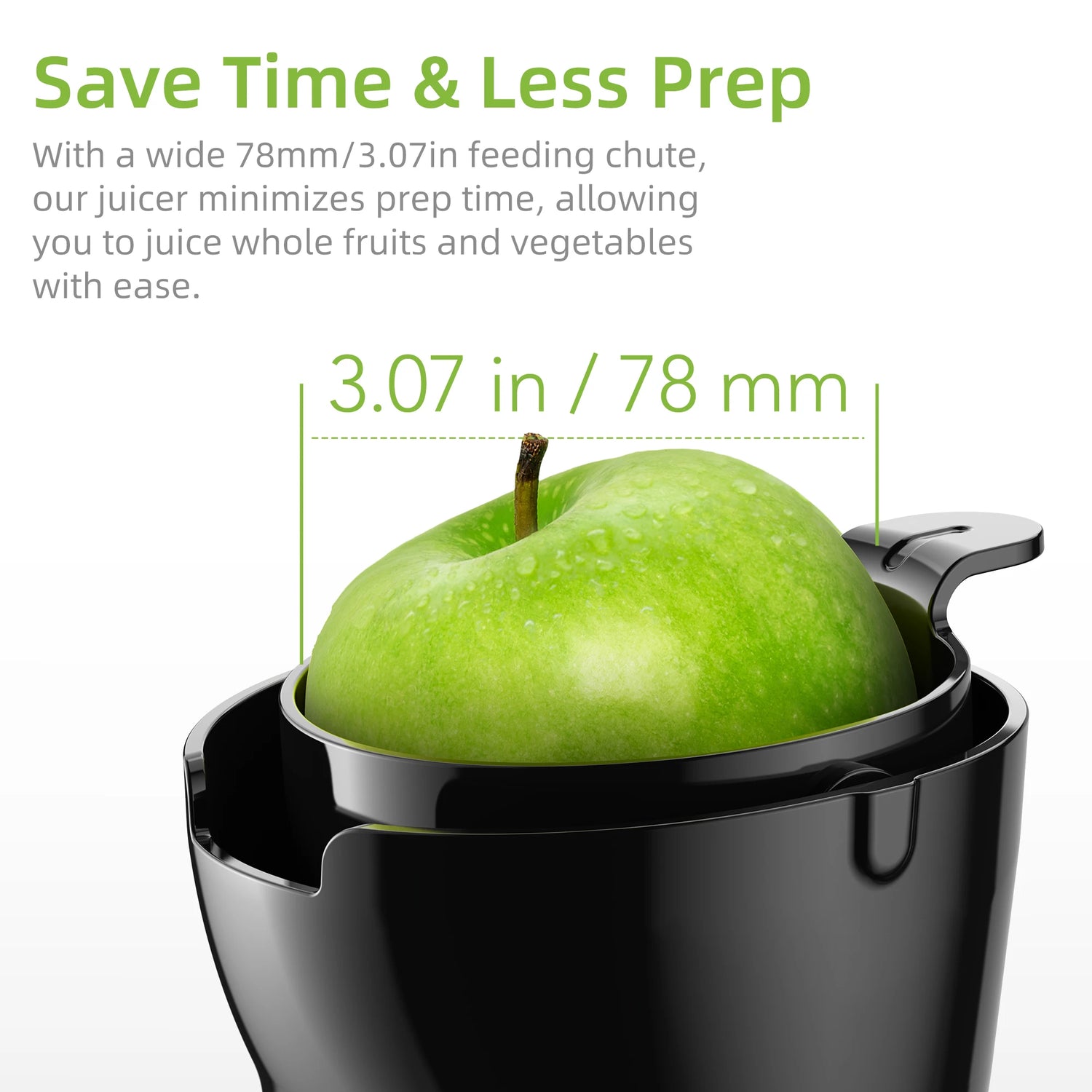 BioloMix Cold Press Juicer with 78mm Feed Chute, 200W 40-65RPM Powerful Motor Slow Masticating Juice Extractor Fits Whole Fruits - ElectronAge