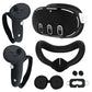 Transnovo for Meta Quest 3 7 in 1 Full Protection Kit Silicone Shell Thumbstick Caps & Sweat Proof Eye Pad Black Waterproof Case