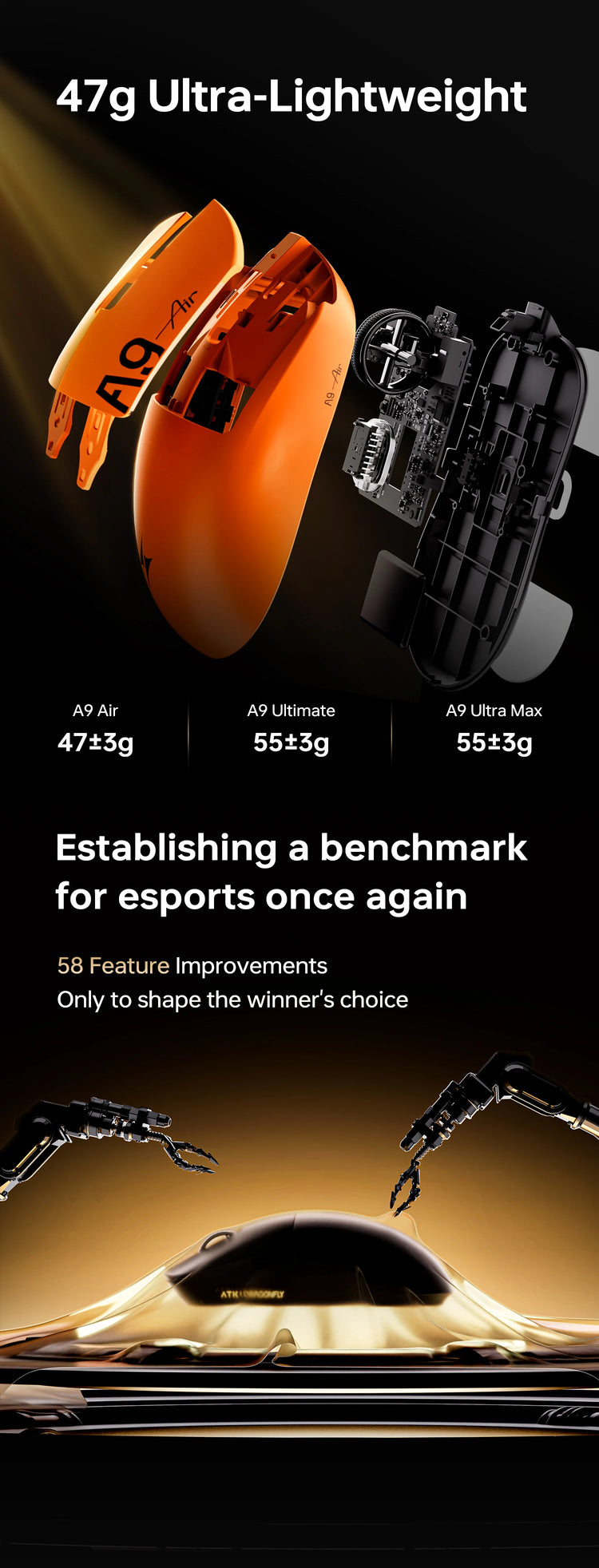 ATK A9 Air Ultimate Wireless Gaming Mouse - ElectronAge