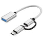 2-in-1 Micro USB USB C to USB3.0 OTG Cable Adapter New Condition Type C Male USB Female Converter MacBook Pro Charging Function