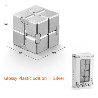 Alloy&Plastic Infinity Cube Fidget Toy Ultra-Durable Sensory Stress Reliever for Adults & Kids Anxiety Relief Gift
