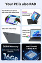Ram 16GB - 2TB SSD Intel® Processor N95 PC+PAD 14" IPS Touch Scree Windows 11 Computer Wifi BT Gaming Laptop