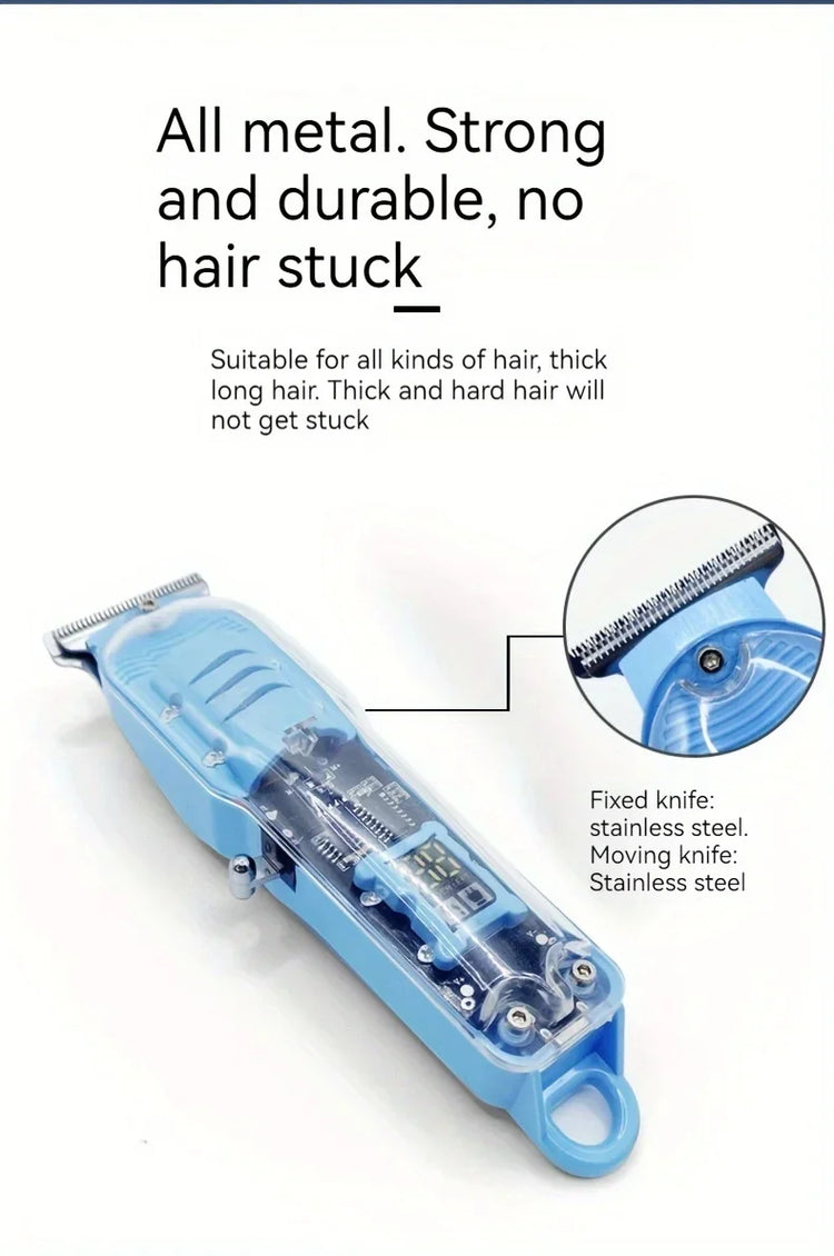 Transparent Body Electric Hair Clipper for Men - ElectronAge