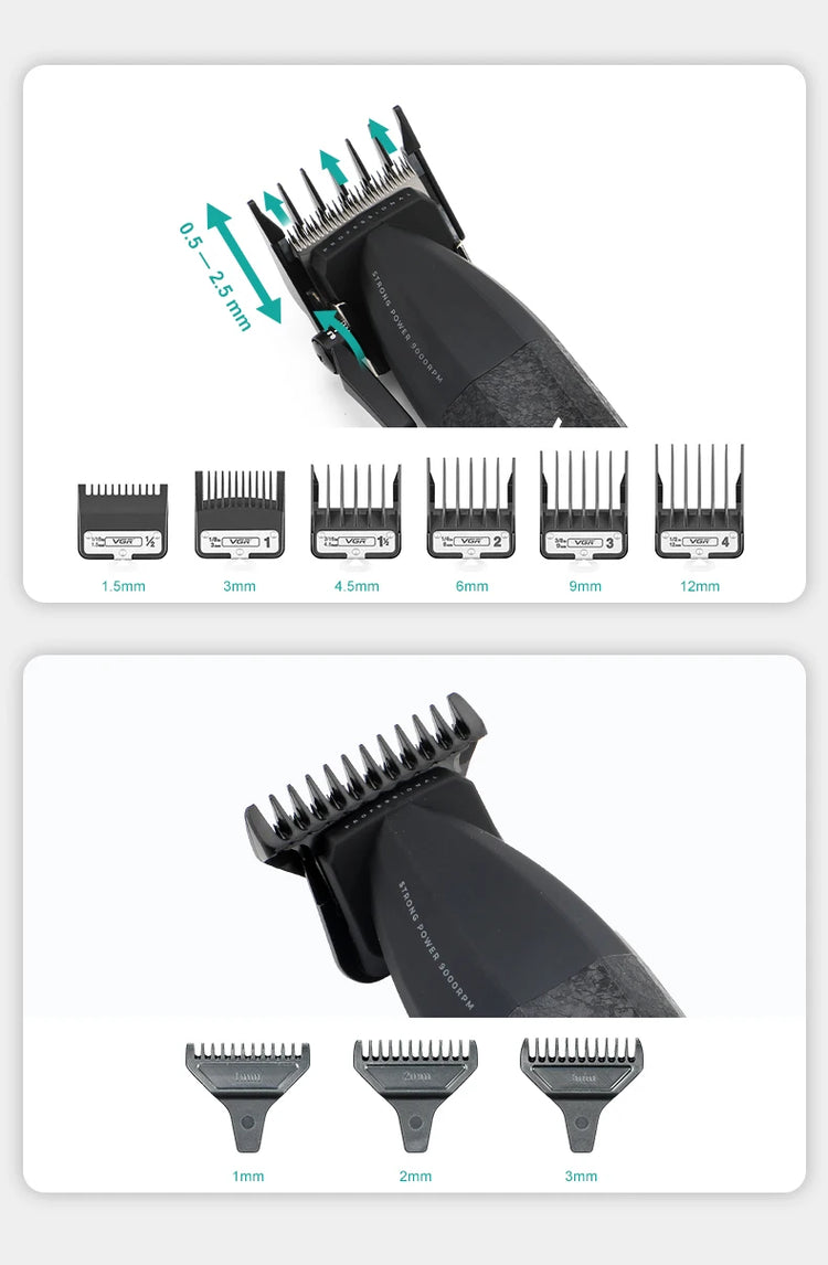 VGR Hair Trimmer Professional 9000 RPM Hair Clipper - ElectronAge
