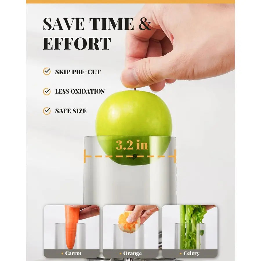 XMSJ Powerful 1200W Juicer Machine, 3.2 Wide Chute - ElectronAge