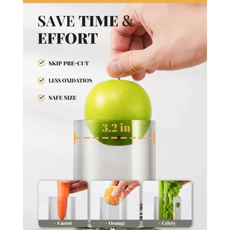 XMSJ Powerful 1200W Juicer Machine, 3.2 Wide Chute - ElectronAge