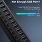 RSHTECH USB3.0 Hub Aluminum 10/13/16 Port Expander USB Powered Data Hub Splitter Individual On/Off Switches for Laptop Macbook