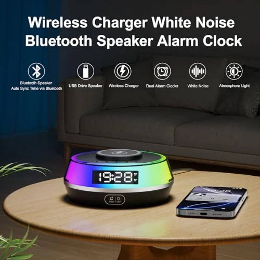 Wireless Charger Alarm Clock for Bedroom - ElectronAge