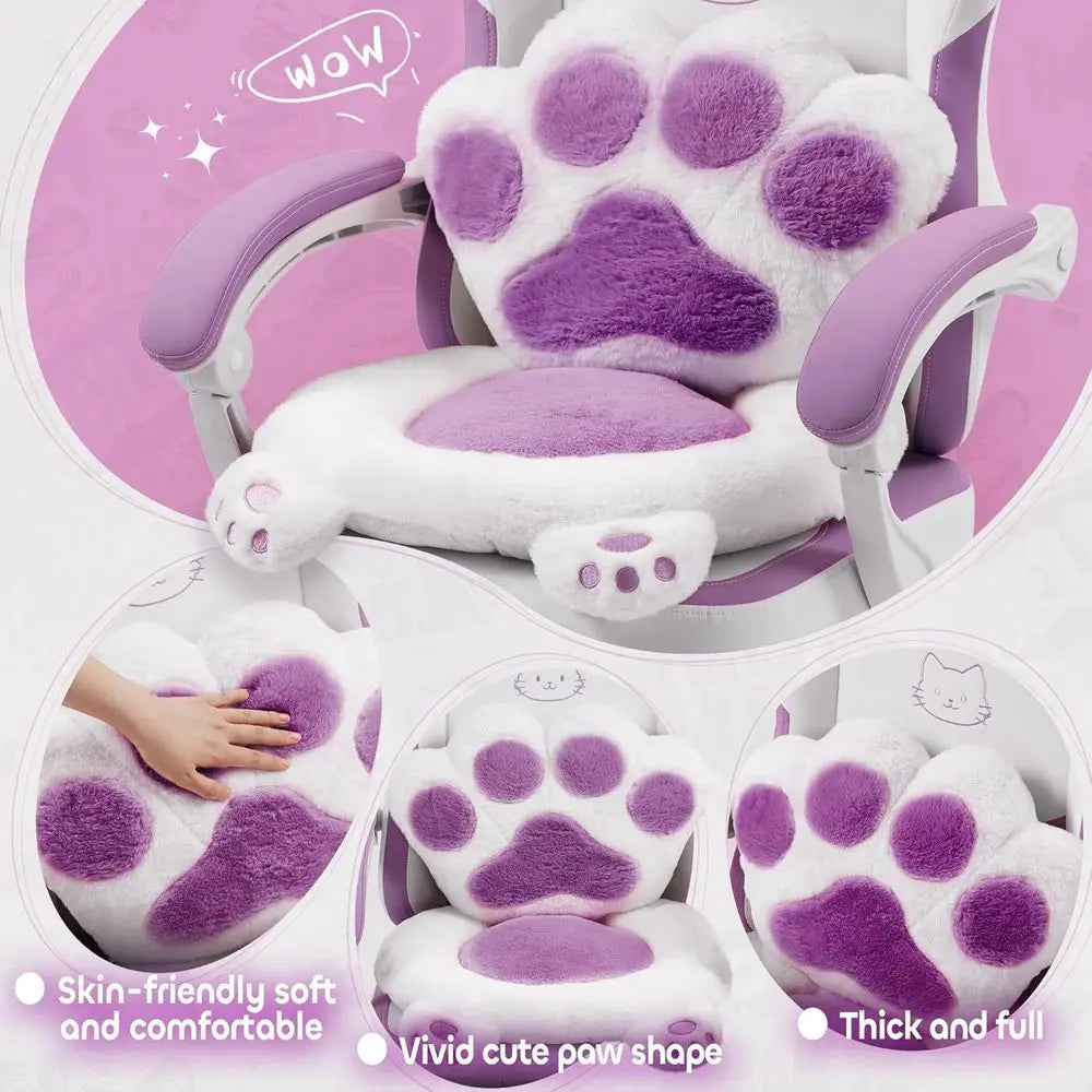Cute Cat Ear Gaming Chair with Lumbar Support - ElectronAge