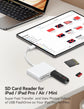 USB C SD Card Reader, Dual Slot Adapter for iPhone 15/16 iPad MacBook, Plug and Play