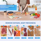 5 Vacuum Sealer Bags + 1 Electric Vacuum Sealer + 1 Clip, Reusable Durable Food Storage Bags, Clear Food Grade Storage Bags