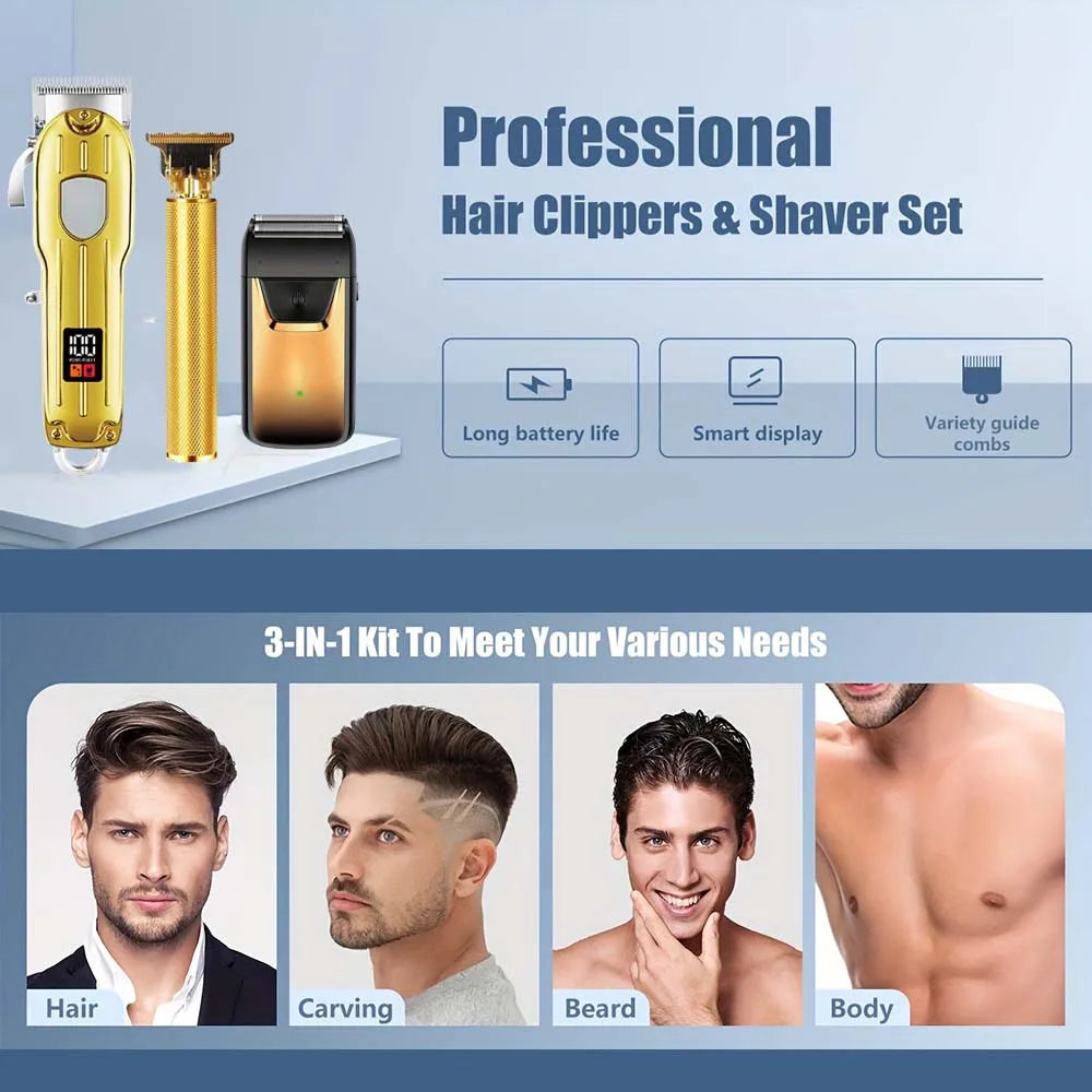 SHUYU Professional Hair Clipper and Trimmer Set - ElectronAge