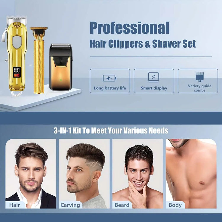 SHUYU Professional Hair Clipper and Trimmer Set - ElectronAge