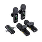 Wireless Lavalier Microphone with 4 Receiver Mic Noise-Canceling For iPhone Android Portable Audio Video Recording Mini Mic