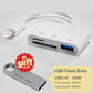 5-in-1 OTG SD TF Memory Card Reader Lightning Type C for iPhone 15 16 iPad Huawei Xiaomi Android MacBook Free 32GB USB Drive