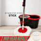 360° Spin Mop Bucket with Soap Dispenser and 2 Microfiber Heads, Stainless Steel Handle Floor Cleaning System for Home Use
