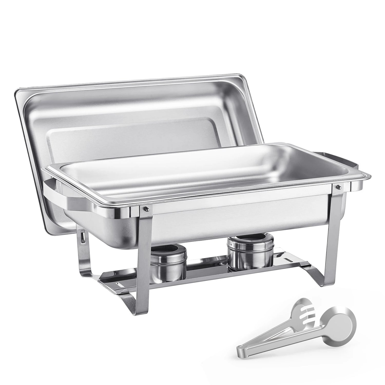 SucceBuy 8 Qt 4 Pack Chafing Dish Buffet Set Stainless Steel Chafer with 2 Full Size and 4 Half Size Pans Catering Warmer Server - ElectronAge