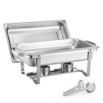 SucceBuy 8 Qt 4 Pack Chafing Dish Buffet Set Stainless Steel Chafer with 2 Full Size and 4 Half Size Pans Catering Warmer Server - ElectronAge