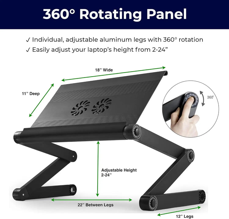 Adjustable Laptop Cooling Stand with 2 Fans & 3 USB Ports - ElectronAge