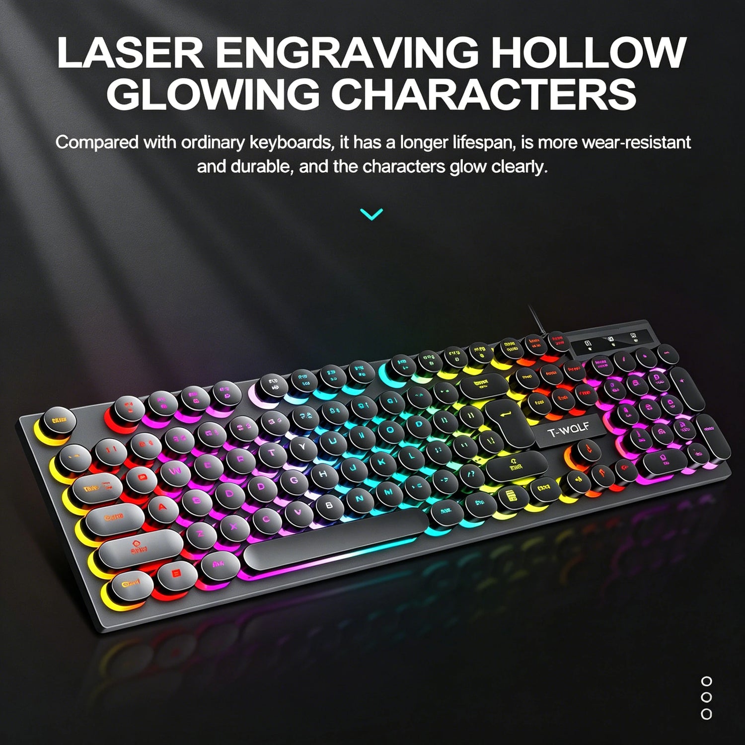 Typewriter style Mechanical feel Gaming Keyboard - ElectronAge