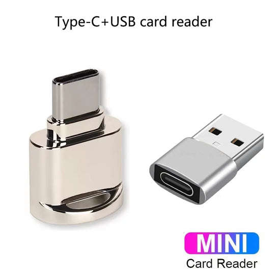 USB+Type-C TF Card Mobile Card Reader Zinc Alloy Plus USB Adapter Type-C Huawei LaptopMultifunctionalOTGCardReader