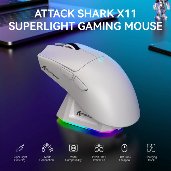 ATTACK SHARK X11 Lightweight Wireless Gaming Mouse - ElectronAge