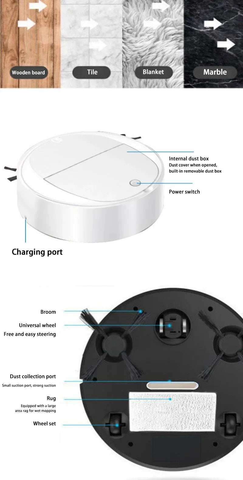 XMSJ Long battery life Automatic Sweeping Robot - ElectronAge