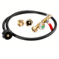 Propane Tank Refill Adapter Propane Bottle Connector With Glow In The Dark Gauge Brass Connector With Hose For Outdoor Stove BBQ