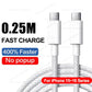 40W PD Fast Charging USB C Charger For iPhone 16 15 14 8 7 Plus 13 12 11 Pro XS Max XR XS X USB Type C Charger Cable Accessories