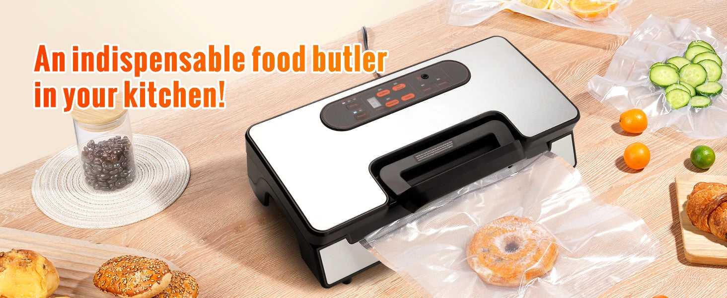 SucceBuy 90Kpa 130W Vacuum Sealer Food Packaging Machine with Free 10pcs Vacuum bags for Household Kitchen Vacuum Food Sealing - ElectronAge