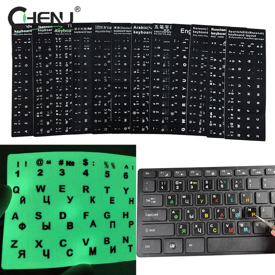1PC Black Keyboard Stickers Russian Language Alphabet For Computer PC Dust Protection Laptop DIY Accessories
