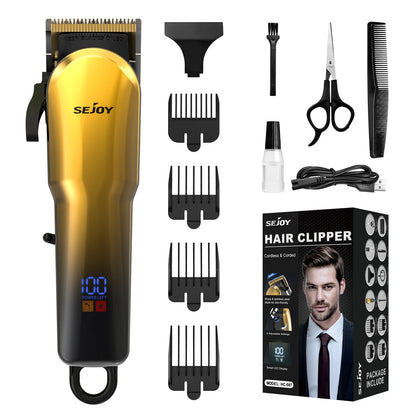 Sejoy Professional Electric Hair Trimmer Cordless Rechargeable Shaver Hair Cutting Machine for Men Hair Clipper Barber Shop