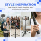 63" Professional Selfie Stick Tripod Combo - Portable Extendable Phone Stand with Remote for iPhone & Android