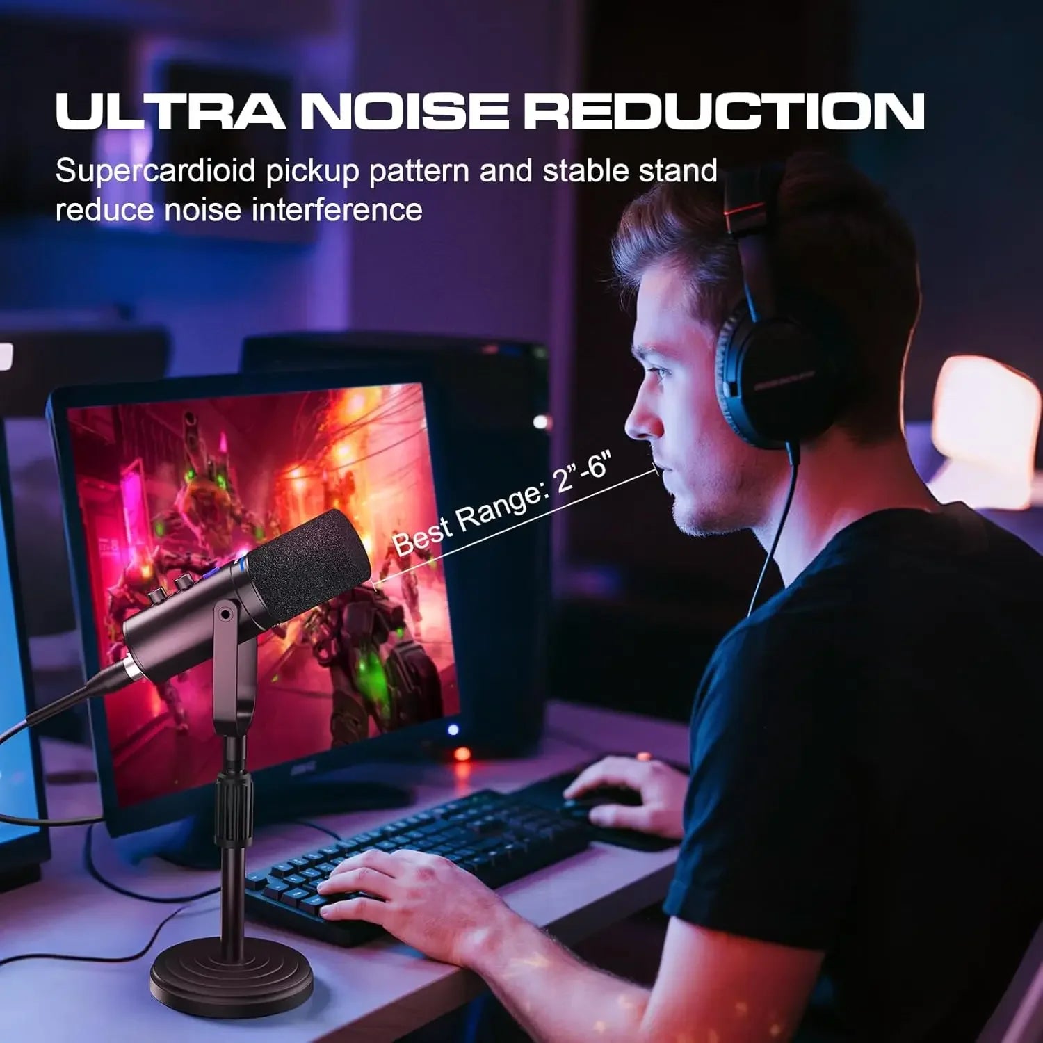 ORTIZAN Podcast Dynamic Microphone, XLR/USB Recording PC - ElectronAge