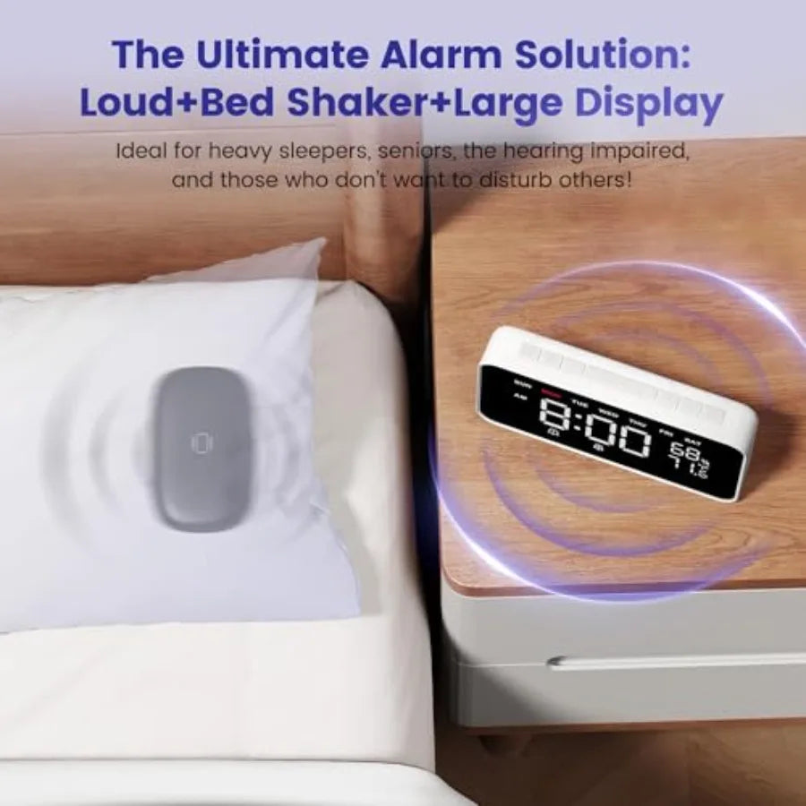 Loud Alarm Clock for Heavy Sleepers Adults - ElectronAge