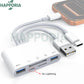 6 In 1 USB Type-C Card Reader SD TF CF MS XD M2 Memory Card Reader 480Mbps Adapter for iPhone 15 16 17 Laptop PC