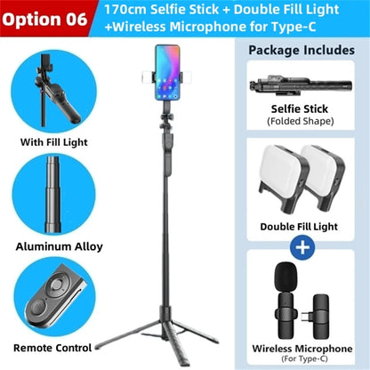 FANGTUOSI 1750mm Wireless Selfie Stick