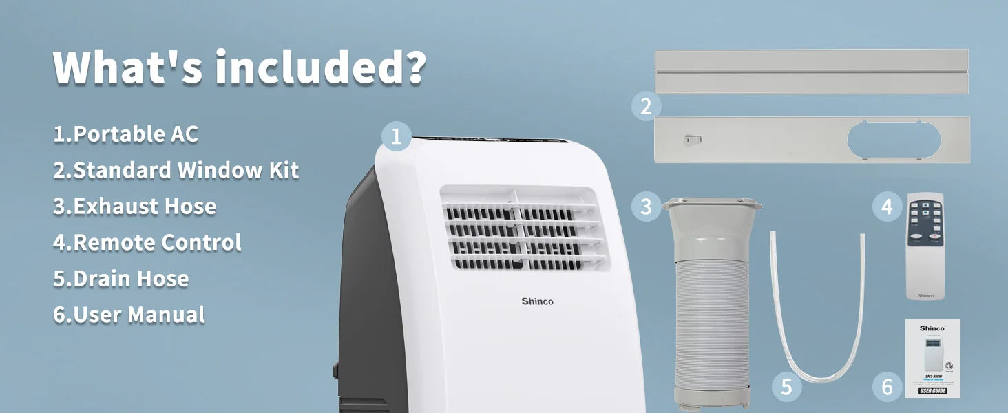 Shinco 8,000 BTU Portable Air Conditioner - ElectronAge