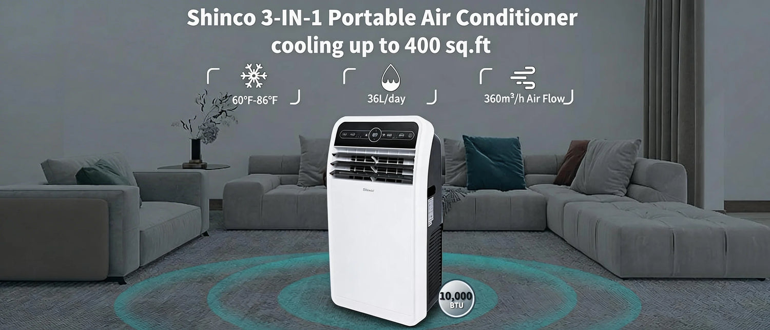 Shinco 10,000 BTU Portable Air Conditioner - ElectronAge