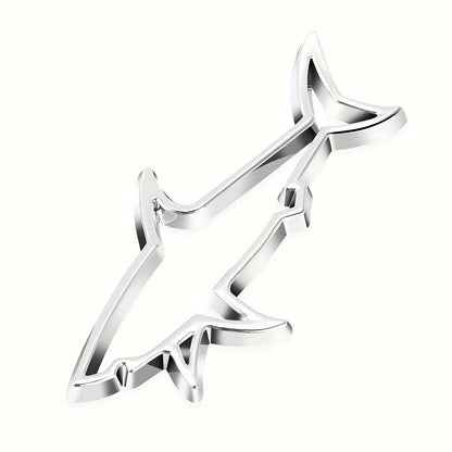 3D Metal Car Shape Sticker Hollow Shark Badge Decal for Cars
