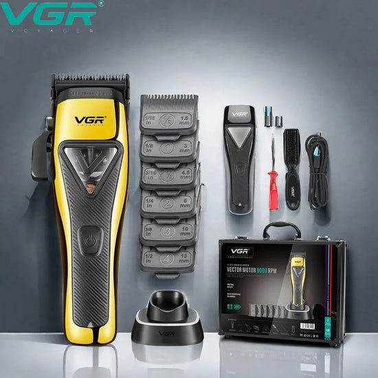 VGR Hair Trimmer Adjustable Hair Cut Machine Electric Hair Trimmers Vector Motor Barber Clippers 9000 RPM Trimmers for Men V-015