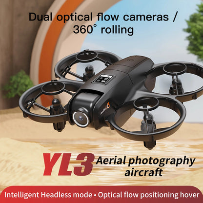YL3 Dual Camera Drone - Black Standard Edition, 1080P HD Aerial Photography Quadcopter, One-Key Return, Headless Mode for Beginn