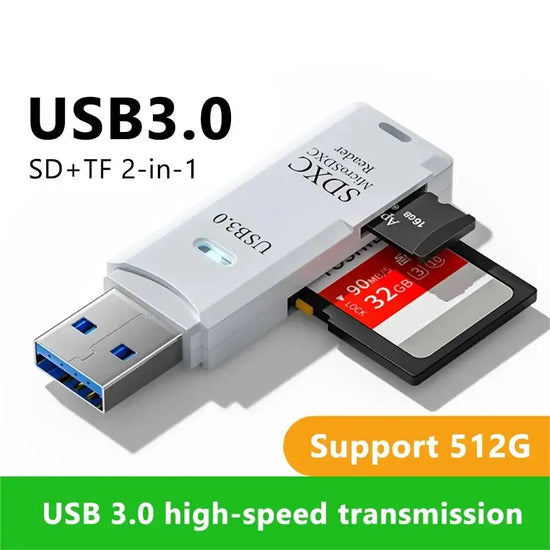 2-in-1 Multi Functional USB 3.0 Card ReaderMicro SD TFMemoryCardReaderUSBFlashDrive CardreaderAdapter For PCLaptops Accessories
