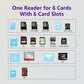 XD Picture Card Reader USB Type C TF/SD/MS/M2/XD/CF 6 in 1 Memory Card Reader USB C CF Card Adapter Supports MS Card