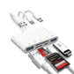 5-in-1 USB 3.0 Lightning Type C SD TF Card Reader Adapter for iPhone iPad MacBook Samsung Android Cameras Other Devices