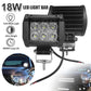 2-4 pcs Car Led Light Bar 18W Work Light Lamp spot flood beam 4" Motorcycle Tractor Boat Off Road 4WD 4x4 Truck SUV ATV 12V 24V